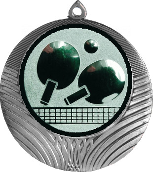 Медаль №71-1302 (Настольный теннис, диаметр 56 мм (Медаль цвет серебро плюс жетон для вклейки) Место для вставок: обратная сторона диаметр 50 мм)