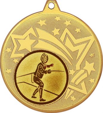 Медаль №72-1274 (Фехтование, диаметр 45 мм (Медаль цвет золото плюс жетон для вклейки) Место для вставок: обратная сторона диаметр 40 мм)