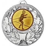 Медаль №72-192 (Фехтование, диаметр 50 мм (Медаль цвет серебро плюс жетон для вклейки) Место для вставок: обратная сторона диаметр 45 мм)