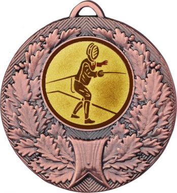 Медаль №72-192 (Фехтование, диаметр 50 мм (Медаль цвет бронза плюс жетон для вклейки) Место для вставок: обратная сторона диаметр 45 мм)