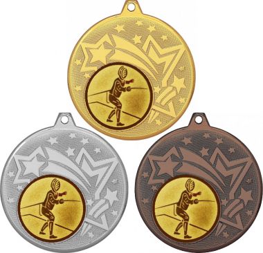 Комплект медалей №72-1274 (Фехтование, диаметр 45 мм (Три медали плюс три жетона для вклейки) Место для вставок: обратная сторона диаметр 40 мм)