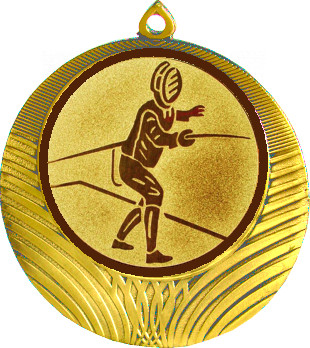 Медаль №72-1302 (Фехтование, диаметр 56 мм (Медаль цвет золото плюс жетон для вклейки) Место для вставок: обратная сторона диаметр 50 мм)