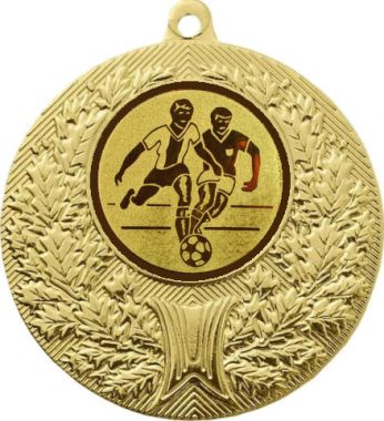 Медаль №73-192 (Футбол, диаметр 50 мм (Медаль цвет золото плюс жетон для вклейки) Место для вставок: обратная сторона диаметр 45 мм)