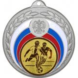 Медаль №73-196 (Футбол, диаметр 50 мм (Медаль цвет серебро плюс жетон для вклейки) Место для вставок: обратная сторона диаметр 45 мм)
