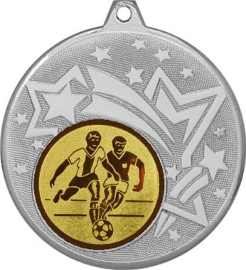 Медаль №73-27 (Футбол, диаметр 45 мм (Медаль цвет серебро плюс жетон для вклейки) Место для вставок: обратная сторона диаметр 39 мм)