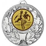 Медаль №73-192 (Футбол, диаметр 50 мм (Медаль цвет серебро плюс жетон для вклейки) Место для вставок: обратная сторона диаметр 45 мм)
