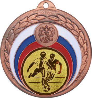 Медаль №73-196 (Футбол, диаметр 50 мм (Медаль цвет бронза плюс жетон для вклейки) Место для вставок: обратная сторона диаметр 45 мм)