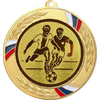 Медаль №73-1285 (Футбол, диаметр 70 мм (Медаль цвет золото плюс жетон для вклейки) Место для вставок: обратная сторона диаметр 60 мм)