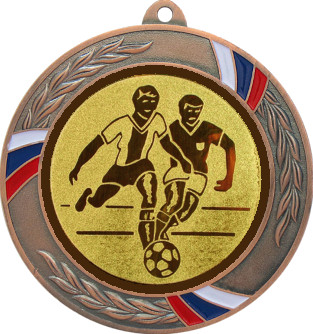 Медаль №73-1285 (Футбол, диаметр 70 мм (Медаль цвет бронза плюс жетон для вклейки) Место для вставок: обратная сторона диаметр 60 мм)