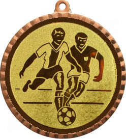Медаль №73-1302 (Футбол, диаметр 56 мм (Медаль цвет бронза плюс жетон для вклейки) Место для вставок: обратная сторона диаметр 50 мм)