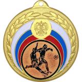 Медаль №74-196 (Футбол, диаметр 50 мм (Медаль цвет золото плюс жетон для вклейки) Место для вставок: обратная сторона диаметр 45 мм)