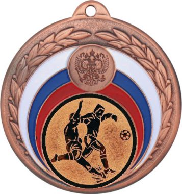 Медаль №74-196 (Футбол, диаметр 50 мм (Медаль цвет бронза плюс жетон для вклейки) Место для вставок: обратная сторона диаметр 45 мм)