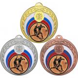 Комплект медалей №74-196 (Футбол, диаметр 50 мм (Три медали плюс три жетона для вклейки) Место для вставок: обратная сторона диаметр 45 мм)