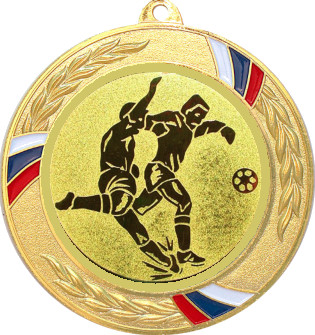 Медаль №74-1285 (Футбол, диаметр 70 мм (Медаль цвет золото плюс жетон для вклейки) Место для вставок: обратная сторона диаметр 60 мм)