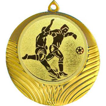 Медаль №74-8 (Футбол, диаметр 70 мм (Медаль цвет золото плюс жетон для вклейки) Место для вставок: обратная сторона диаметр 64 мм)