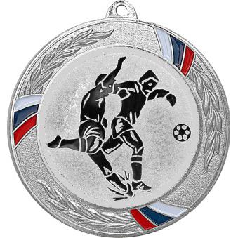 Медаль №74-1285 (Футбол, диаметр 70 мм (Медаль цвет серебро плюс жетон для вклейки) Место для вставок: обратная сторона диаметр 60 мм)