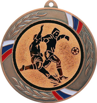 Медаль №74-1285 (Футбол, диаметр 70 мм (Медаль цвет бронза плюс жетон для вклейки) Место для вставок: обратная сторона диаметр 60 мм)