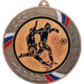 Медаль №74-1285 (Футбол, диаметр 70 мм (Медаль цвет бронза плюс жетон для вклейки) Место для вставок: обратная сторона диаметр 60 мм)