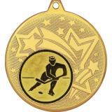 Медаль №75-1274 (Хоккей, диаметр 45 мм (Медаль цвет золото плюс жетон для вклейки) Место для вставок: обратная сторона диаметр 40 мм)