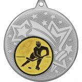 Медаль №75-27 (Хоккей, диаметр 45 мм (Медаль цвет серебро плюс жетон для вклейки) Место для вставок: обратная сторона диаметр 39 мм)