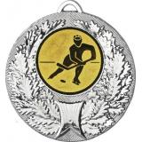 Медаль №75-192 (Хоккей, диаметр 50 мм (Медаль цвет серебро плюс жетон для вклейки) Место для вставок: обратная сторона диаметр 45 мм)