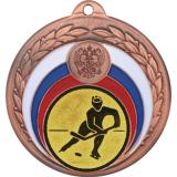 Медаль №75-196 (Хоккей, диаметр 50 мм (Медаль цвет бронза плюс жетон для вклейки) Место для вставок: обратная сторона диаметр 45 мм)