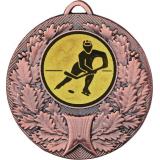 Медаль №75-192 (Хоккей, диаметр 50 мм (Медаль цвет бронза плюс жетон для вклейки) Место для вставок: обратная сторона диаметр 45 мм)