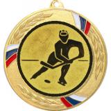 Медаль №75-1285 (Хоккей, диаметр 70 мм (Медаль цвет золото плюс жетон для вклейки) Место для вставок: обратная сторона диаметр 60 мм)