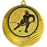 Медаль №75-8 (Хоккей, диаметр 70 мм (Медаль цвет золото плюс жетон для вклейки) Место для вставок: обратная сторона диаметр 64 мм)