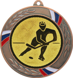 Медаль №75-1285 (Хоккей, диаметр 70 мм (Медаль цвет бронза плюс жетон для вклейки) Место для вставок: обратная сторона диаметр 60 мм)