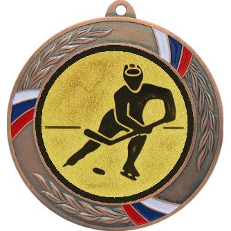 Медаль №75-1285 (Хоккей, диаметр 70 мм (Медаль цвет бронза плюс жетон для вклейки) Место для вставок: обратная сторона диаметр 60 мм)