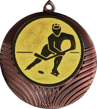 Медаль №75-8 (Хоккей, диаметр 70 мм (Медаль цвет бронза плюс жетон для вклейки) Место для вставок: обратная сторона диаметр 64 мм)