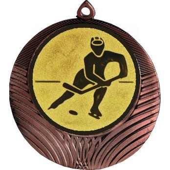 Медаль №75-1302 (Хоккей, диаметр 56 мм (Медаль цвет бронза плюс жетон для вклейки) Место для вставок: обратная сторона диаметр 50 мм)