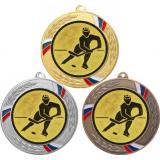 Комплект медалей №75-1285 (Хоккей, диаметр 70 мм (Три медали плюс три жетона для вклейки) Место для вставок: обратная сторона диаметр 60 мм)