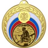 Медаль №76-196 (Рыболовство, диаметр 50 мм (Медаль цвет золото плюс жетон для вклейки) Место для вставок: обратная сторона диаметр 45 мм)