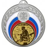 Медаль №76-196 (Рыболовство, диаметр 50 мм (Медаль цвет серебро плюс жетон для вклейки) Место для вставок: обратная сторона диаметр 45 мм)