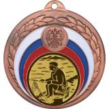 Медаль №76-196 (Рыболовство, диаметр 50 мм (Медаль цвет бронза плюс жетон для вклейки) Место для вставок: обратная сторона диаметр 45 мм)