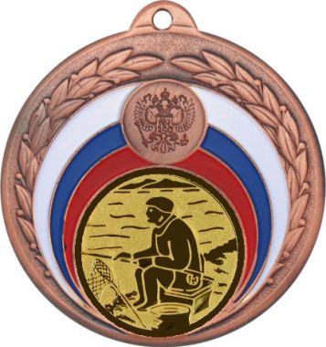 Медаль №76-196 (Рыболовство, диаметр 50 мм (Медаль цвет бронза плюс жетон для вклейки) Место для вставок: обратная сторона диаметр 45 мм)