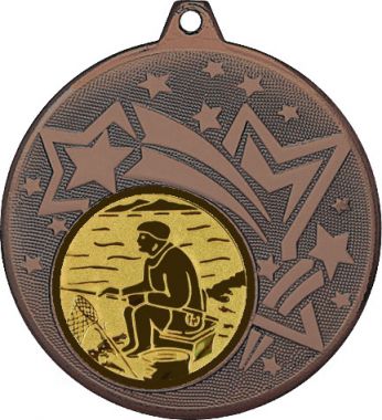 Медаль №76-27 (Рыболовство, диаметр 45 мм (Медаль цвет бронза плюс жетон для вклейки) Место для вставок: обратная сторона диаметр 39 мм)