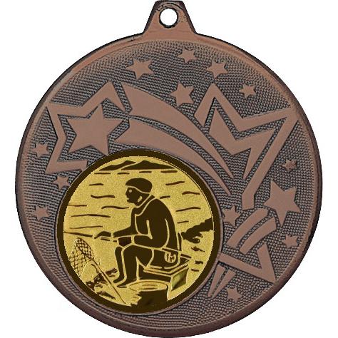 Медаль №76-1274 (Рыболовство, диаметр 45 мм (Медаль цвет бронза плюс жетон для вклейки) Место для вставок: обратная сторона диаметр 40 мм)