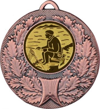 Медаль №76-192 (Рыболовство, диаметр 50 мм (Медаль цвет бронза плюс жетон для вклейки) Место для вставок: обратная сторона диаметр 45 мм)