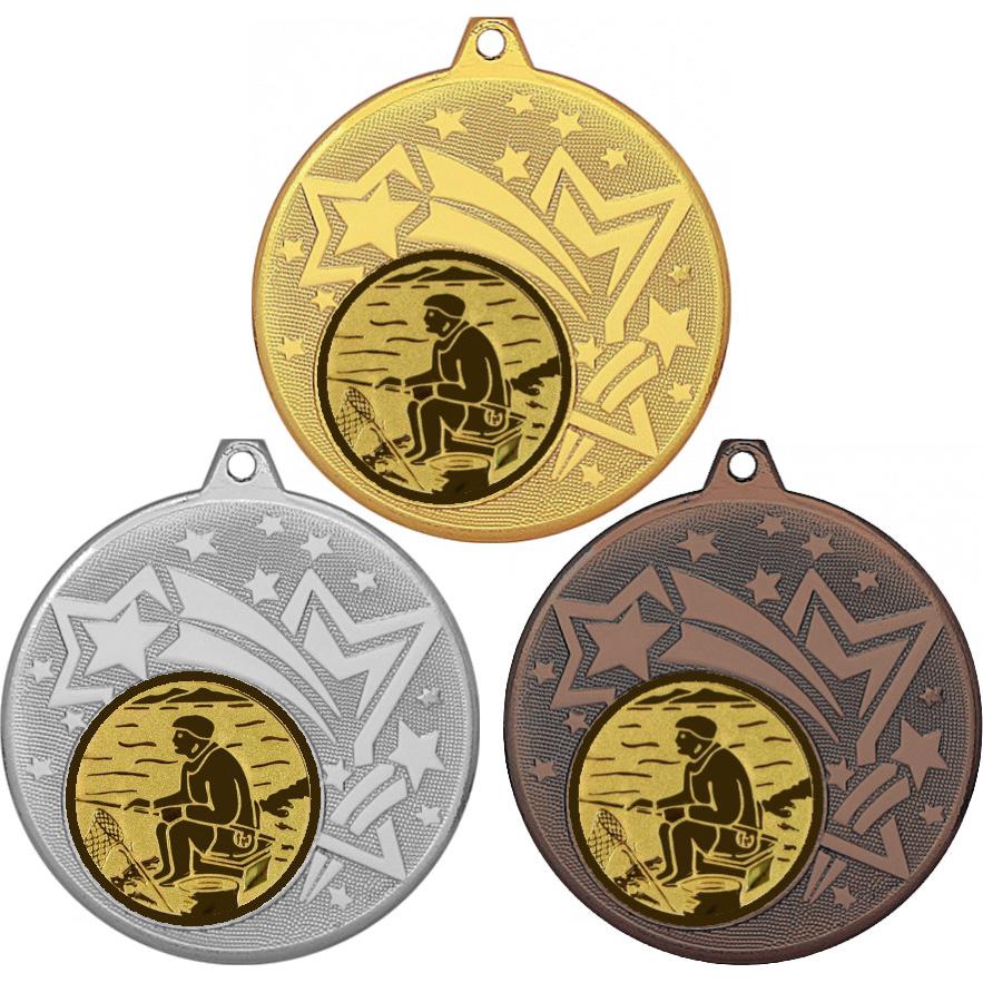Комплект медалей №76-1274 (Рыболовство, диаметр 45 мм (Три медали плюс три жетона для вклейки) Место для вставок: обратная сторона диаметр 40 мм)