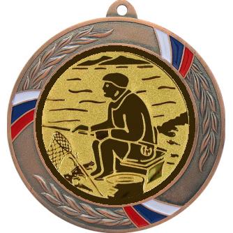Медаль №76-1285 (Рыболовство, диаметр 70 мм (Медаль цвет бронза плюс жетон для вклейки) Место для вставок: обратная сторона диаметр 60 мм)
