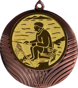 Медаль №76-1302 (Рыболовство, диаметр 56 мм (Медаль цвет бронза плюс жетон для вклейки) Место для вставок: обратная сторона диаметр 50 мм)