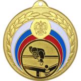 Медаль №77-196 (Бильярд, диаметр 50 мм (Медаль цвет золото плюс жетон для вклейки) Место для вставок: обратная сторона диаметр 45 мм)