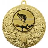 Медаль №77-192 (Бильярд, диаметр 50 мм (Медаль цвет золото плюс жетон для вклейки) Место для вставок: обратная сторона диаметр 45 мм)