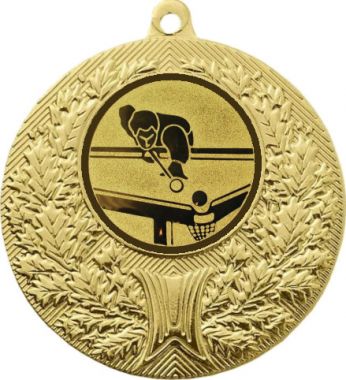 Медаль №77-192 (Бильярд, диаметр 50 мм (Медаль цвет золото плюс жетон для вклейки) Место для вставок: обратная сторона диаметр 45 мм)