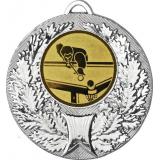 Медаль №77-192 (Бильярд, диаметр 50 мм (Медаль цвет серебро плюс жетон для вклейки) Место для вставок: обратная сторона диаметр 45 мм)