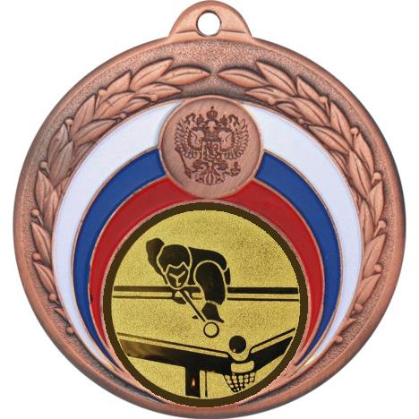 Медаль №77-196 (Бильярд, диаметр 50 мм (Медаль цвет бронза плюс жетон для вклейки) Место для вставок: обратная сторона диаметр 45 мм)