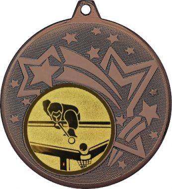 Медаль №77-27 (Бильярд, диаметр 45 мм (Медаль цвет бронза плюс жетон для вклейки) Место для вставок: обратная сторона диаметр 39 мм)